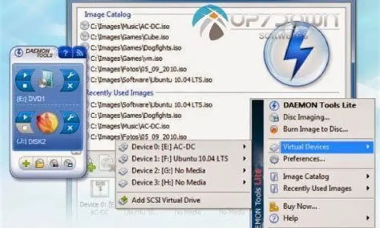 Antarmuka pengguna Daemon Tools Lite terbaru