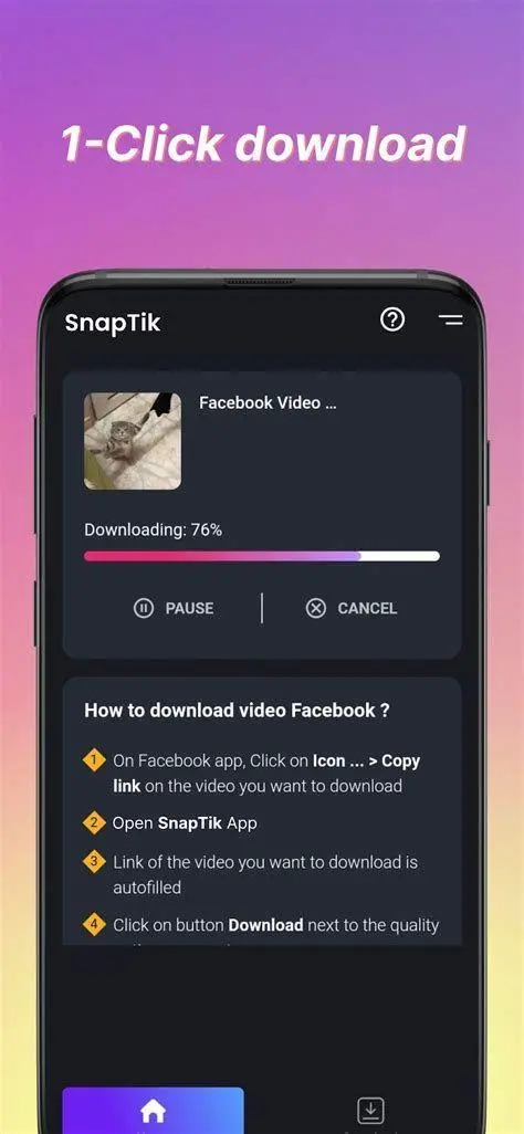 SnapTik Downloader Antarmuka situs SnapTik untuk download video TikTok