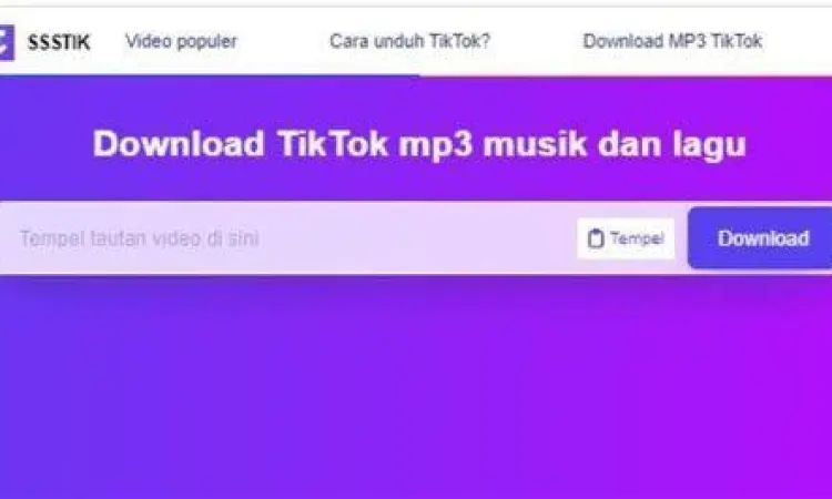 Fitur download MP3 di SSSTikTok