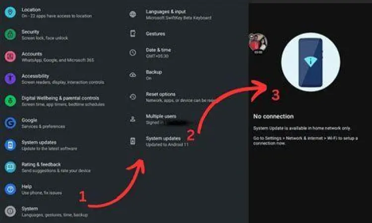 Menu pembaruan sistem android