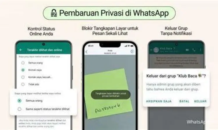 Menu pengaturan privasi pada aplikasi WA Mod