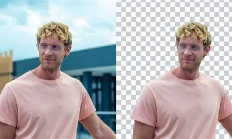 Perbandingan sebelum dan sesudah menghapus background foto dengan AI