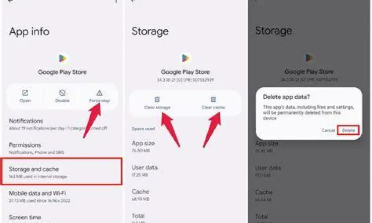 Langkah menghapus cache di pengaturan aplikasi Android