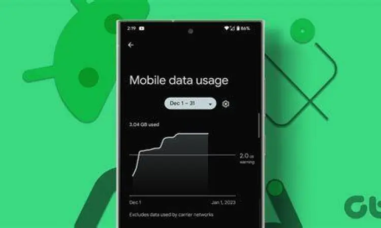 Mengecek penggunaan data di pengaturan smartphone