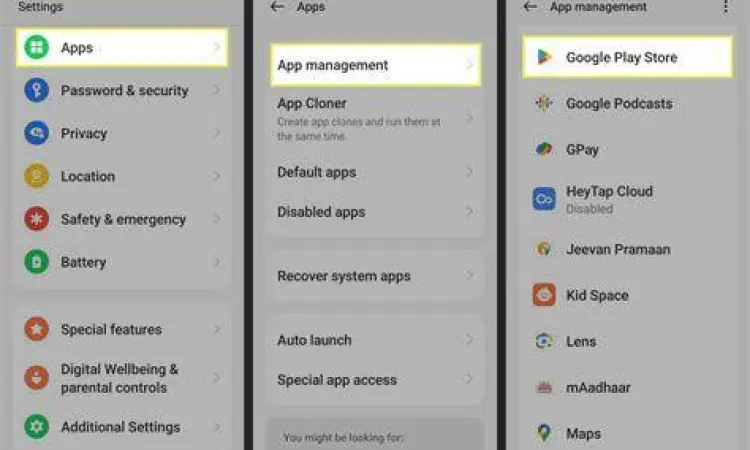 Update Play Store Tampilan antarmuka Google Play Store untuk pembaruan