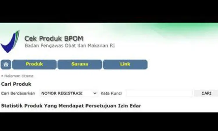 Situs Resmi Cek BPOM Tampilan situs resmi cek BPOM di browser mobile