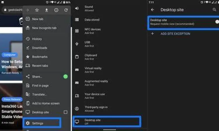 Cara mengaktifkan mode desktop pada browser mobile