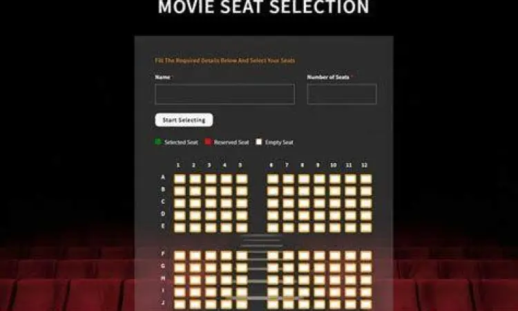 Fitur pemilihan kursi pada aplikasi tiket bioskop