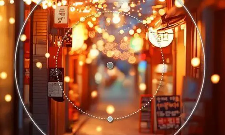 Antarmuka aplikasi edit foto dengan fitur blur