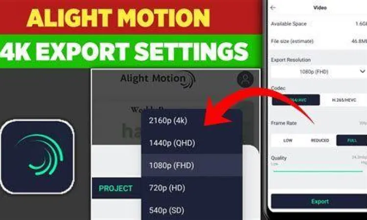 Export Settings Alight Motion Pengaturan Ekspor Alight Motion Mod