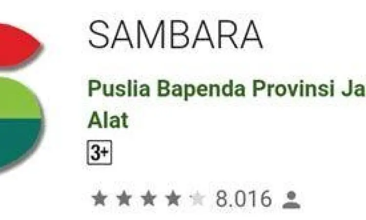 Antarmuka aplikasi Sambara Jawa Barat
