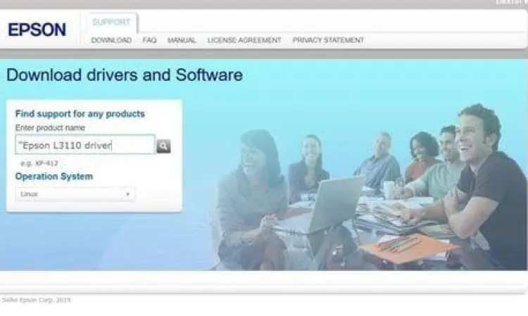 Tampilan situs download driver Epson