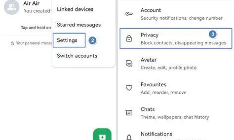 Menu Privasi Aero Pengaturan privasi eksklusif WhatsApp Aero
