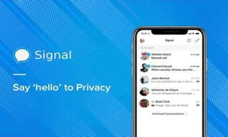 Tampilan antarmuka aplikasi Signal Messenger