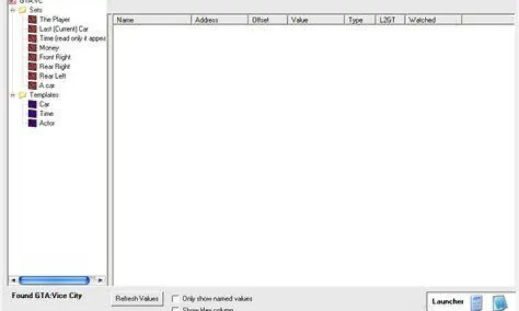Tampilan antarmuka aplikasi editor memori game