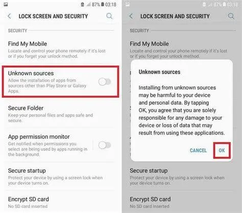 Pengaturan Keamanan Android Aktivasi izin instalasi sumber tidak dikenal di Android