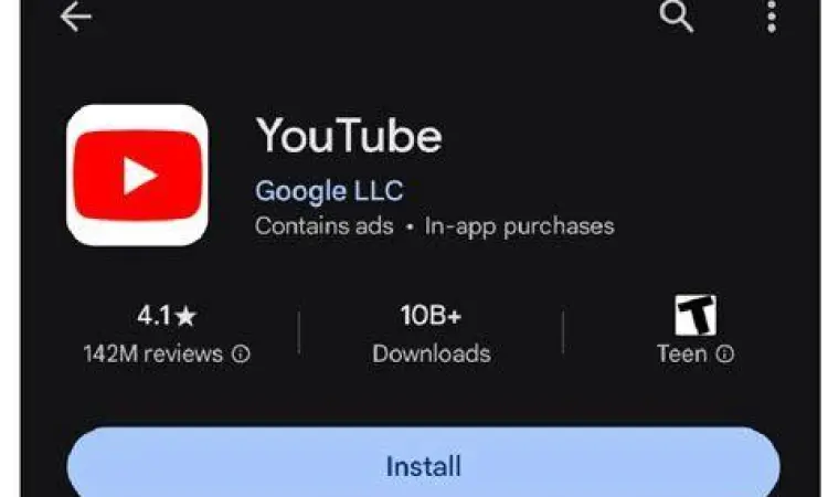 Tampilan antarmuka aplikasi pengunduh video youtube di android