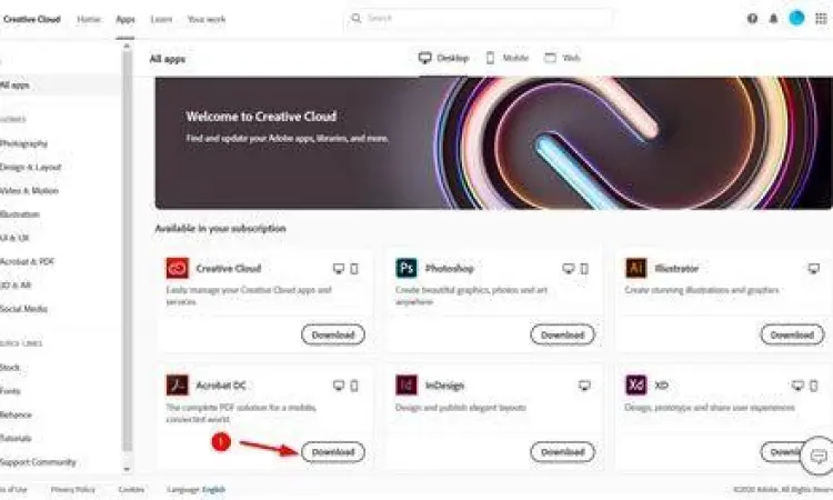 Proses instalasi Adobe Creative Cloud desktop