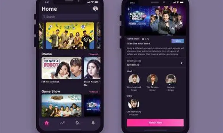 UI Streaming App Antarmuka aplikasi streaming drama korea