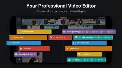 User Interface Editor Video Antarmuka aplikasi editing video Android profesional