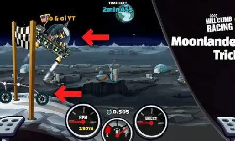 Atraksi melompat di peta bulan Hill Climb Racing